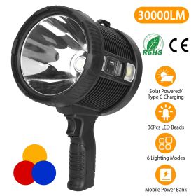 30000LM Rechargeable LED Searchlight IPX6 Waterproof Portable Handheld Spotlight