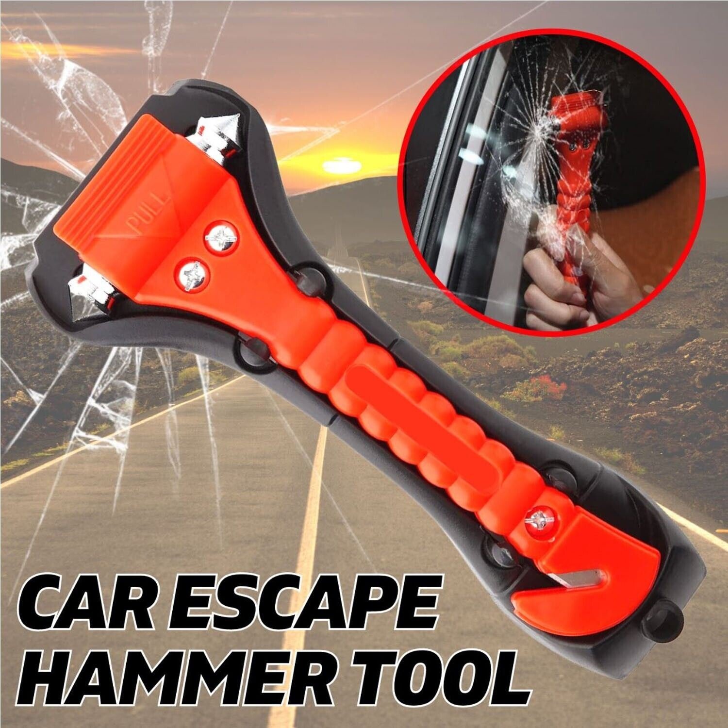 Emergency Escape Hammer Auto Car Window Glass Tool Breaker Seat Belt ...