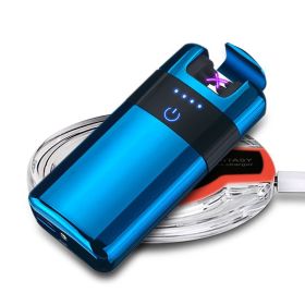 Wireless Charging Dual Laser Induction  Lighter (Option: Blue-USB)