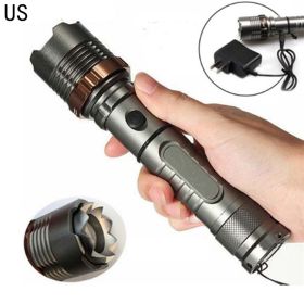 T6 aluminum alloy rotating focusing flashlight (Option: T6-US)