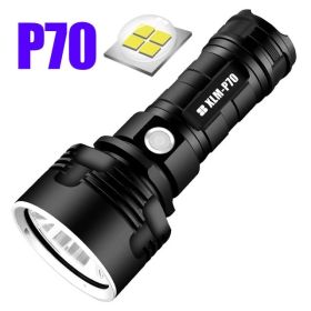 Strong Flashlight Focusing Led Flash Light Rechargeable Super Bright LED Outdoor Xenon Lamp (Option: P70-Double battery)