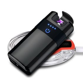 Wireless Charging Dual Laser Induction  Lighter (Option: Black-USB)