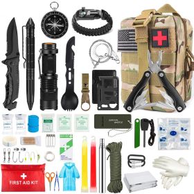 Outdoor SOS Emergency Survival Kit Multifunctional Survival Tool Tactical Civil Air Defense Combat Readiness Emergency Kit (Ships From: China, Color: CP)