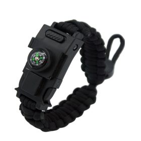 Outdoor Umbrella Rope Knife Camping Bracelet For Survival (Color: Black)