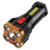 5 LED Flashlight; USB Rechargeable Strong Light With COB Side Searchlight For Outdoor Travel Emergency