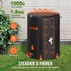 VEVOR Collapsible Rain Barrel, 100 Gallon Large Capacity, PVC Rainwater Collection System Including Spigots and Overflow Kit, Portable Water Tank Stor