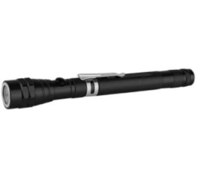 Aluminum Alloy Telescopic Rotating Hose Flashlight (Color: Black)